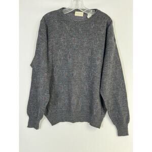 VTG Potomac Collection Sweater‎ Mens L 90s Y2K Wool Blend Holiday Grandpa Italy
